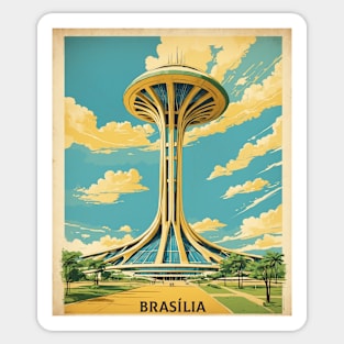 Brasilia Brazil Vintage Tourism Travel Poster Sticker